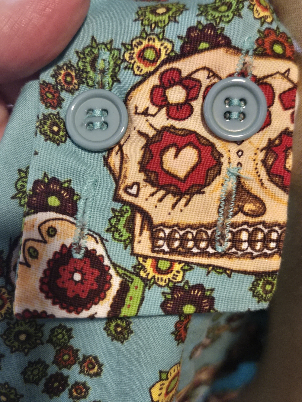 Women's Blue Floral Day Dress - Picture 6 of 8